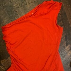 A New Day Orange One-Shoulder Tank Top